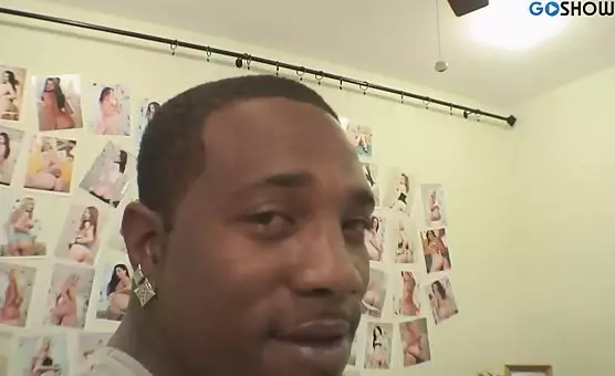 The interracial BBC tiny tit slut deepthroats cock